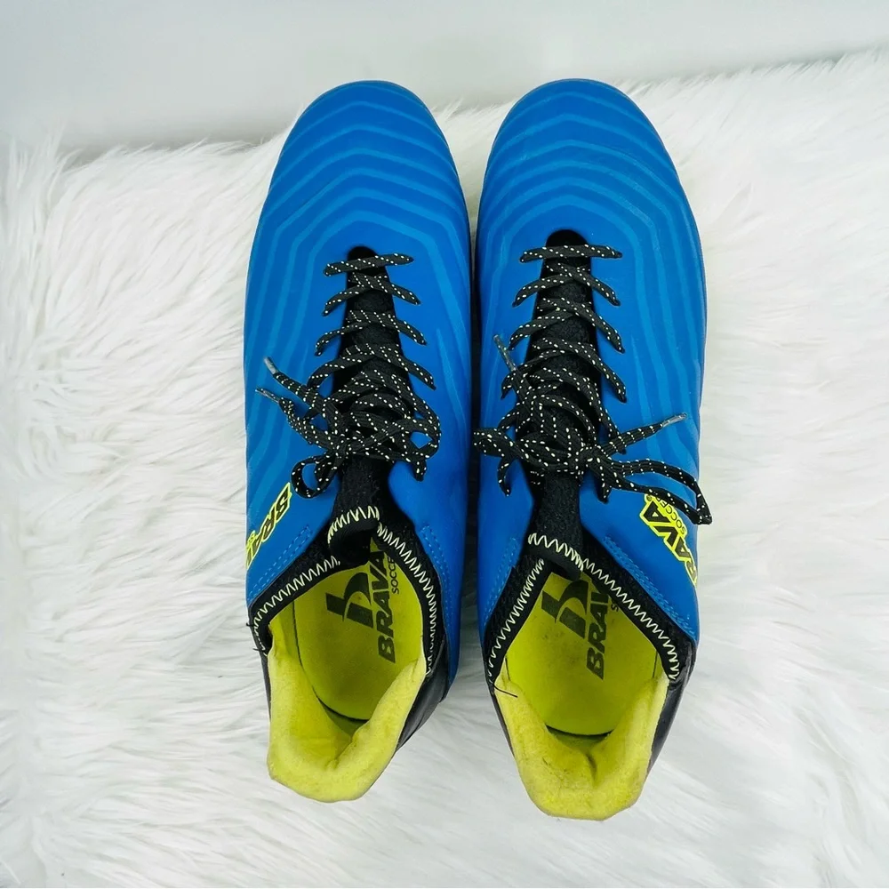 Brava Soccer Cleats Shoes Men's Size 11.5 D Lace Up Blue/Neon